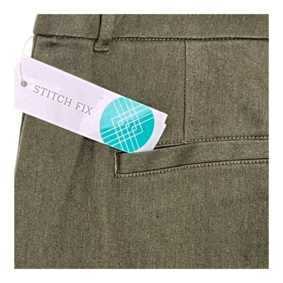 41 Hawthorn Francis Straight Leg Cotton Blend Ankle Pants - Olive Green - 22W - Picture 11 of 12